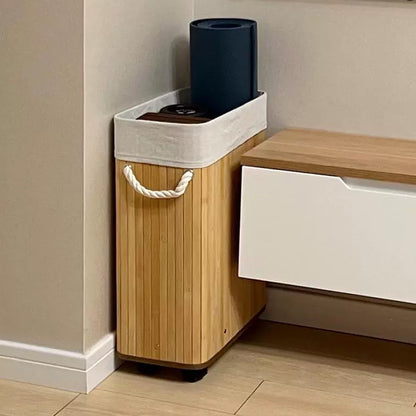 Natural Bamboo Laundry Basket with Lid Acalora