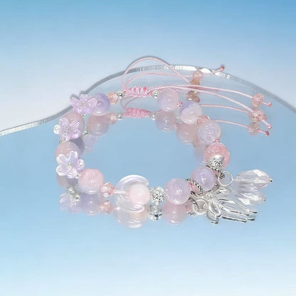 Handmade Floral Bead Charm Bracelet Acalora