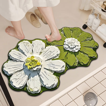Luxurious Floral Design Bath Mat