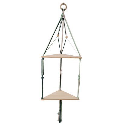 Triangular Macrame Hanging Shelf Acalora