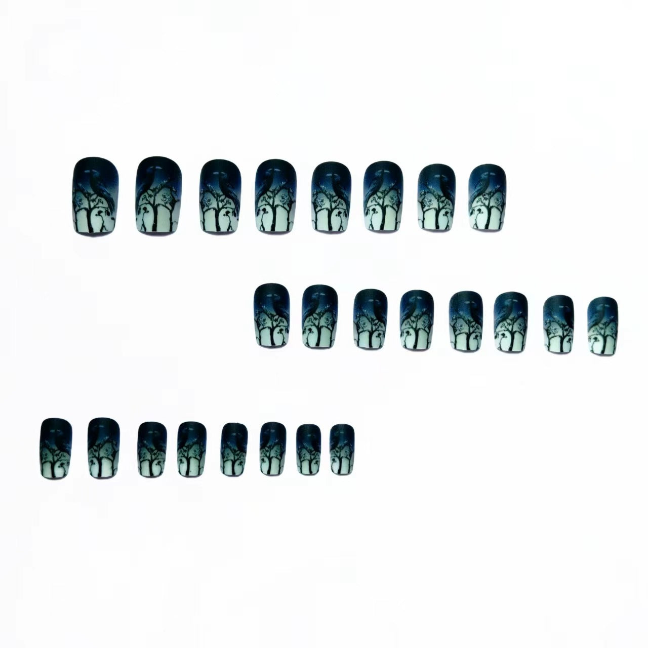 Artistic Raven-Themed Nail Art Acalora