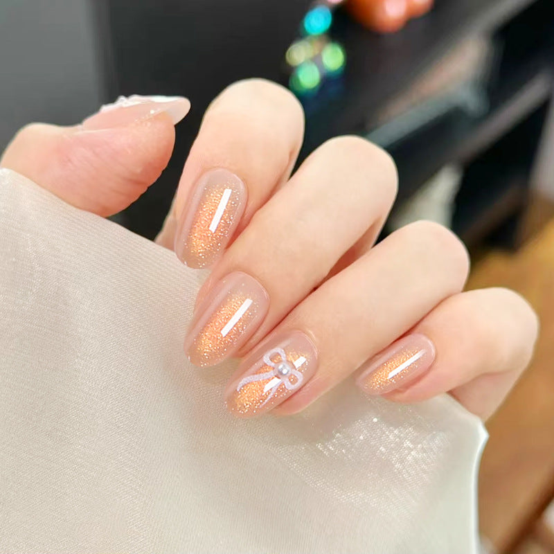 Glamorous artificial nail tips with glitter accents Acalora