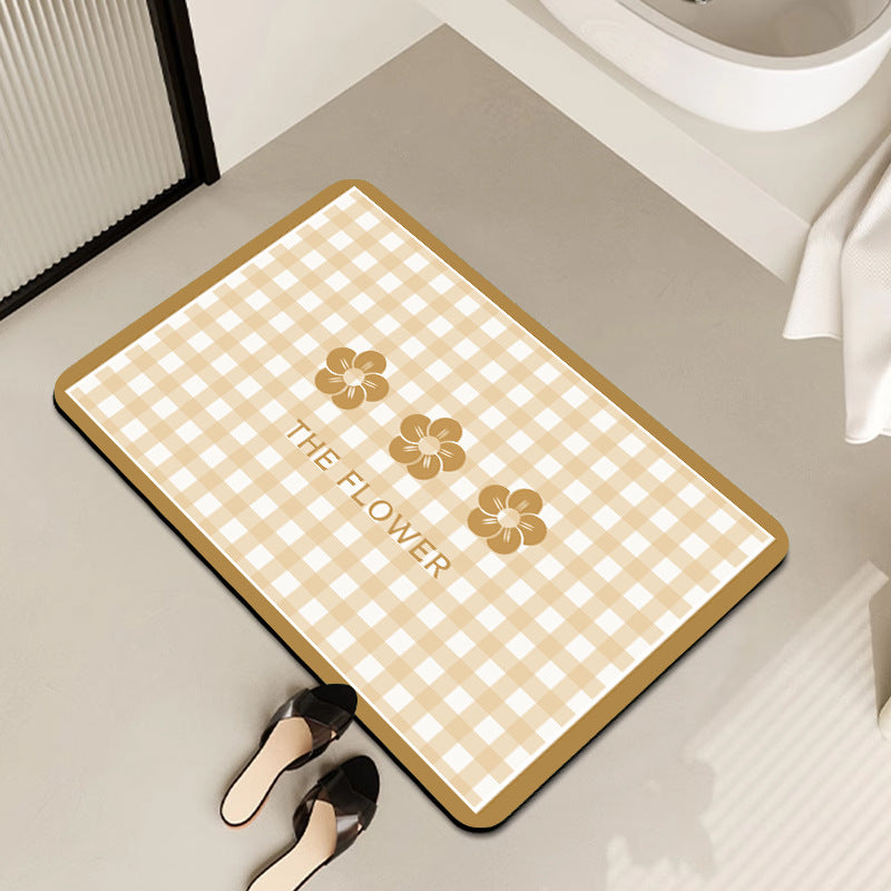 Stylish Floral Patterned Comfort Bath Mat Acalora