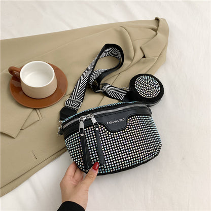 Stylish Rhinestone Embellished Mini Crossbody Bag Acalora