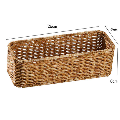 Unisex Rectangular Storage Basket Made of Hand-Woven Material Skanto