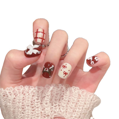 Decorative Press-On Nail Art Set with Unique Patterns Acalora