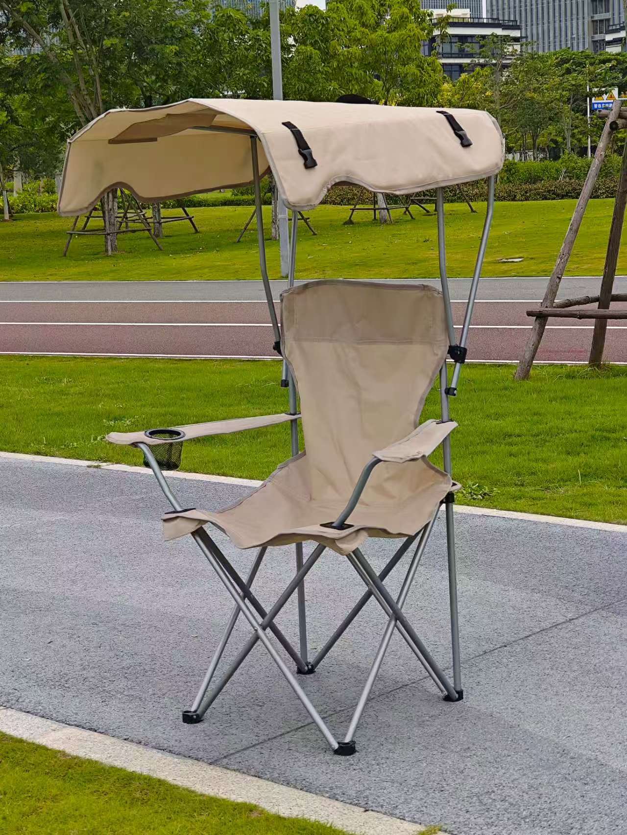 Women Foldable Sun Chair with Canopy Bowlift