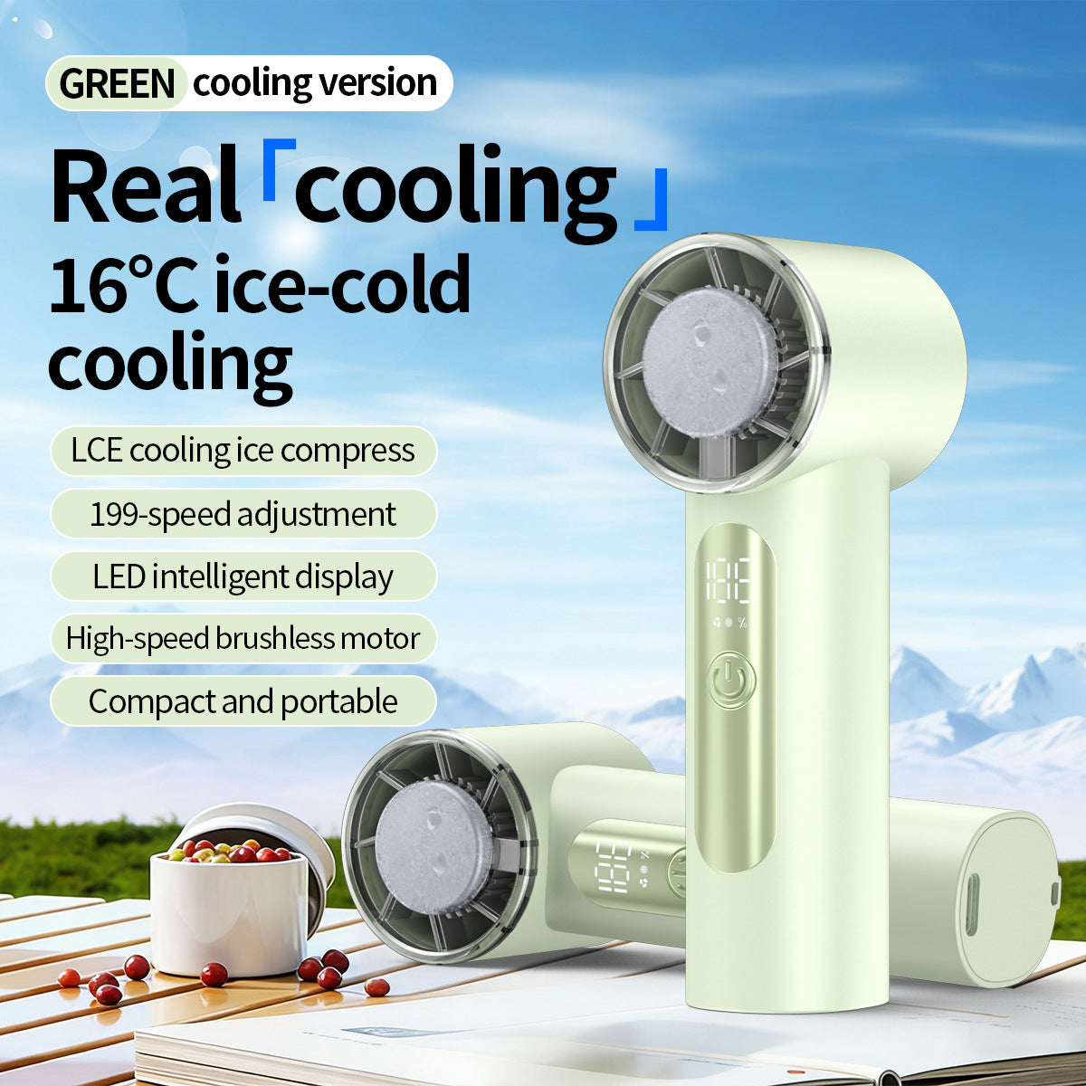Unisex Portable Ice-Cooling Handheld Fan Bowlift