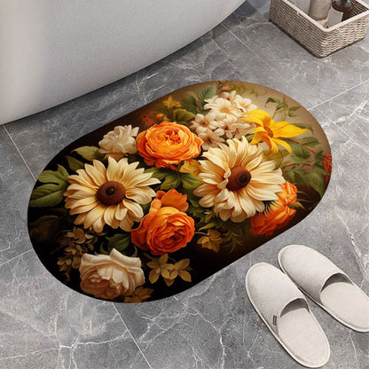 Floral Print Bath Mat
