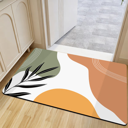 Cheerful Floral Design Indoor Area Mat Acalora