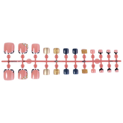 Elegant Press-On Nail Art Set with Decorative Accents Acalora