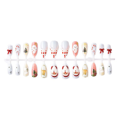 Artificial nail set with festive winter designs Acalora