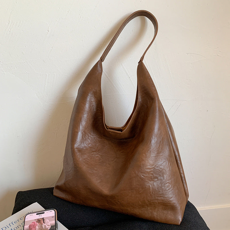 Sleek Soft Leather Hobo Bag Acalora