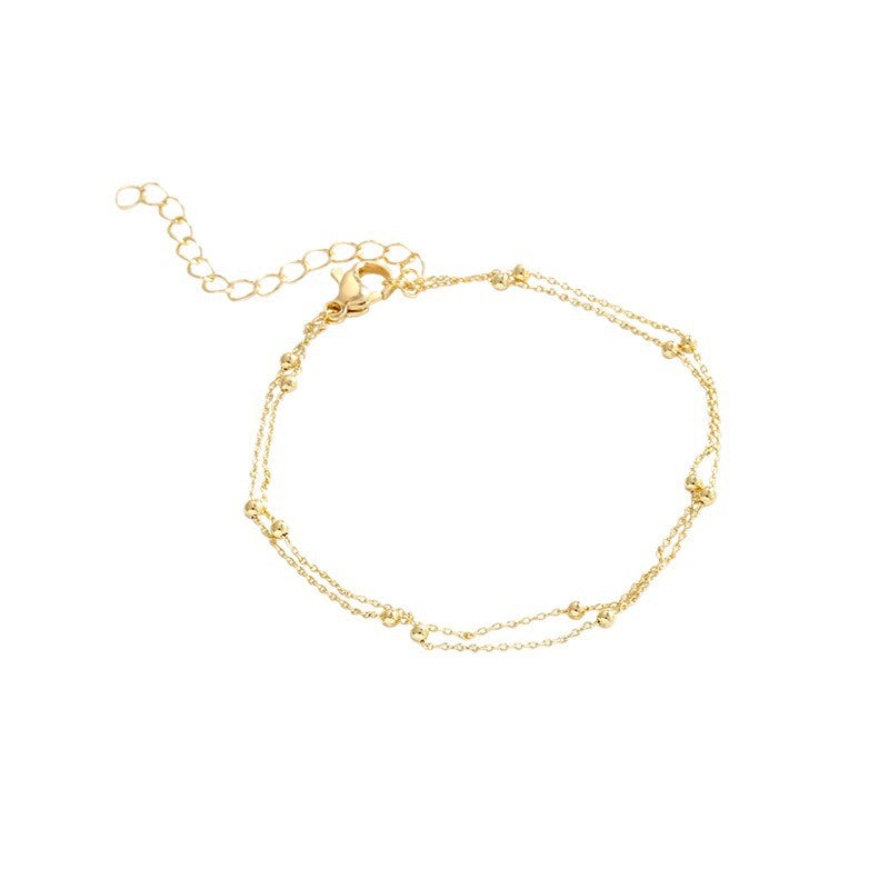 Delicate Layered Chain Anklet Acalora
