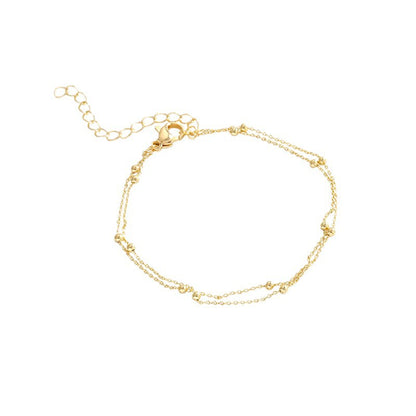 Delicate Layered Chain Anklet Acalora