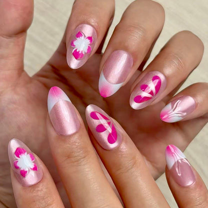 Artistic Floral Design Press-On Nail Set Acalora