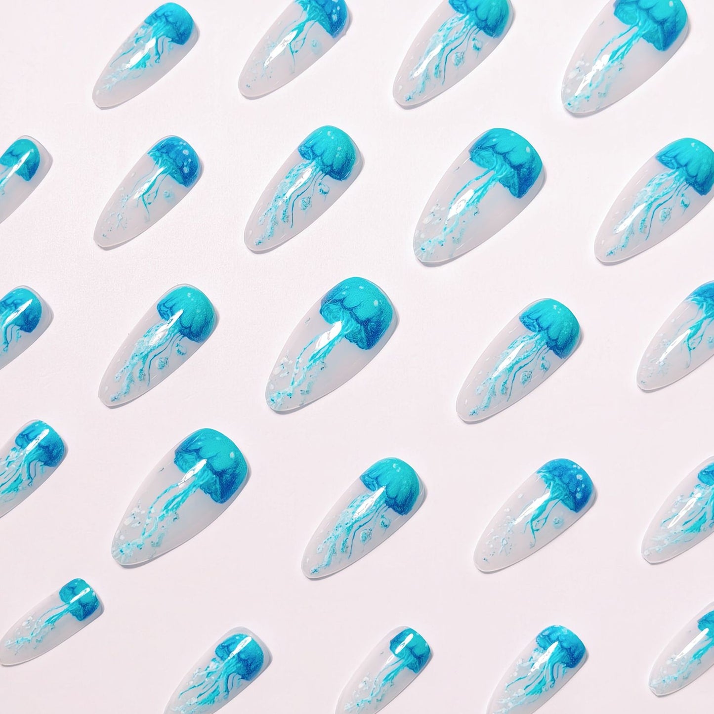 Artistic Jellyfish Design Nail Art Acalora
