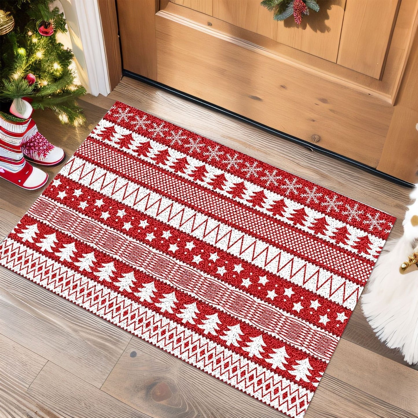 Festive Holiday-Themed Door Mat