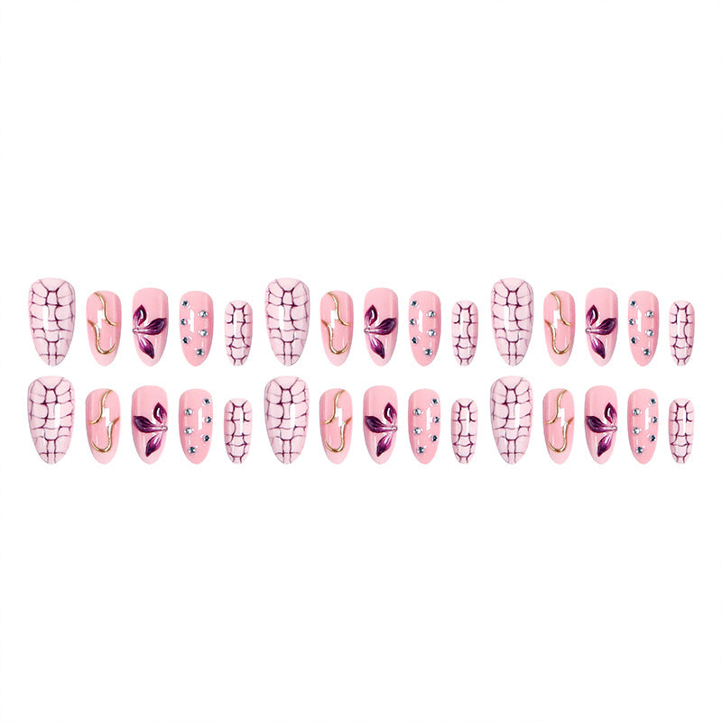 Acrylic nail set with glamorous design and sparkling accents Acalora