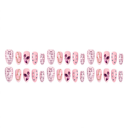 Acrylic nail set with glamorous design and sparkling accents Acalora