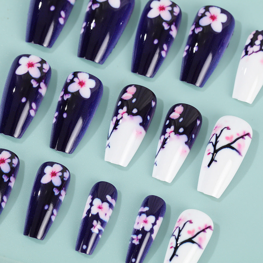 Artificial Nail Set with Floral Accents Acalora