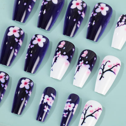 Artificial Nail Set with Floral Accents Acalora