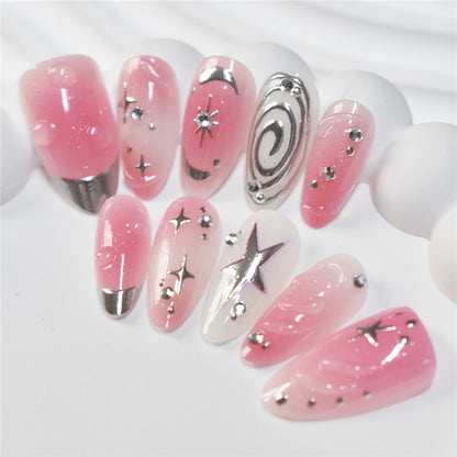 Decorative Star and Swirl Nail Art Acalora