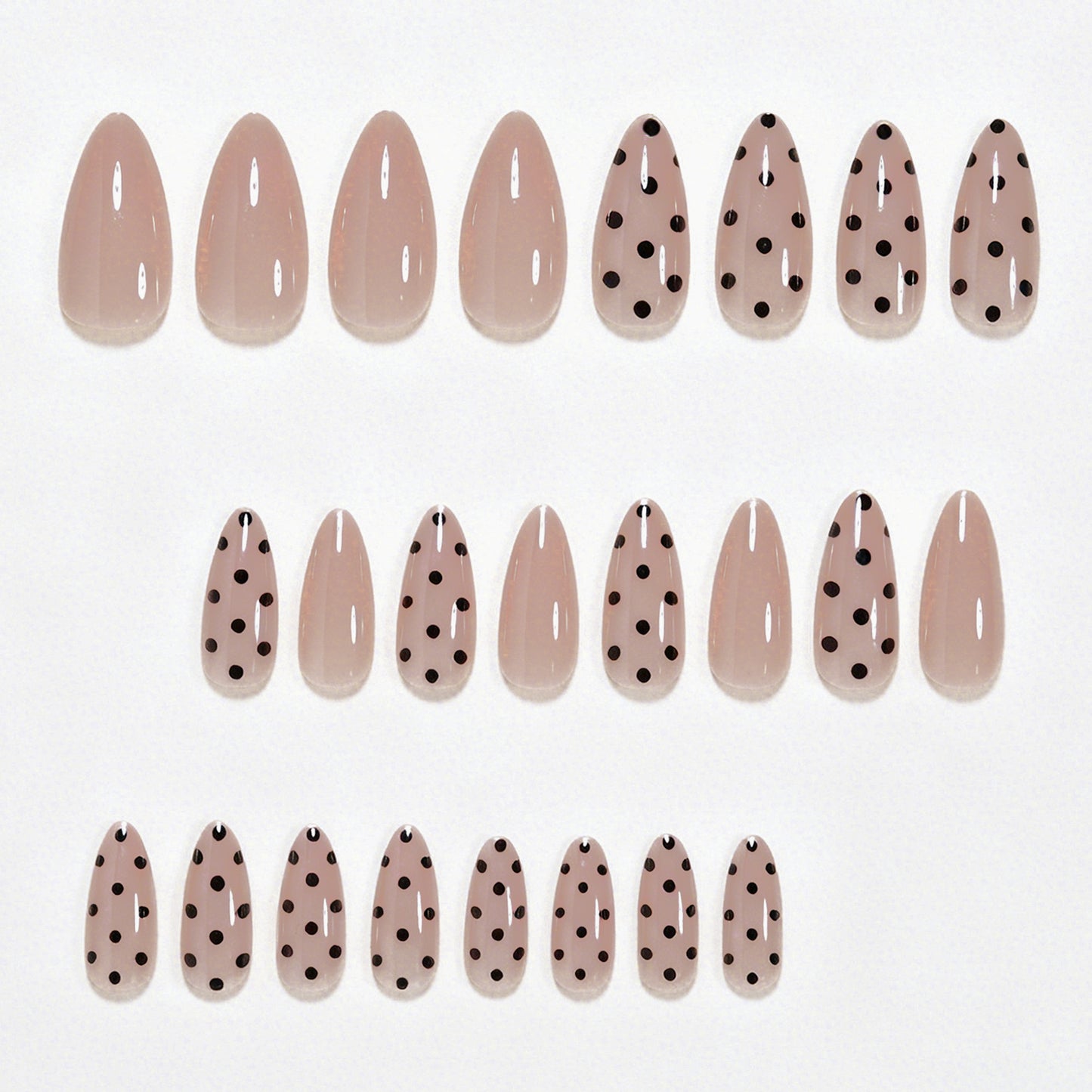 Elegant Long Almond Press-On Nail Art Acalora