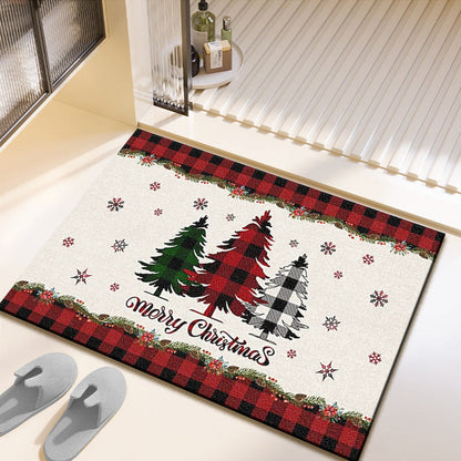 Festive Christmas-Themed Bath Mat