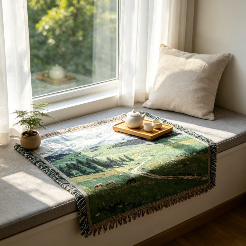 Artistic Landscape Tapestry Throw Blanket