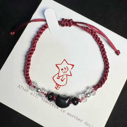 Adjustable Cat-Themed Macrame Friendship Bracelet Acalora