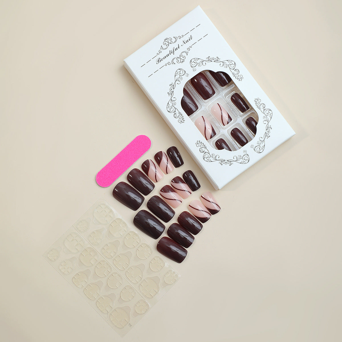 Premium Press-On Nail Art Set with Elegant Designs Acalora