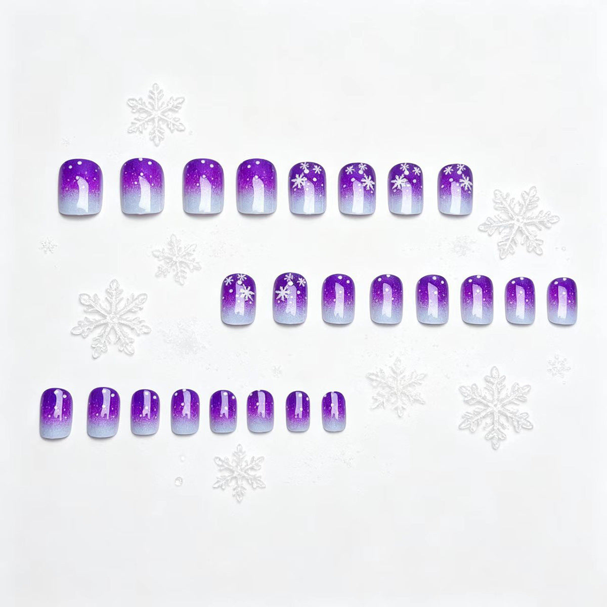 Sparkling Ombre Snowflake Nail Art Acalora