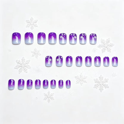 Sparkling Ombre Snowflake Nail Art Acalora