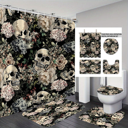 Artistic Skull Themed Bathroom Set