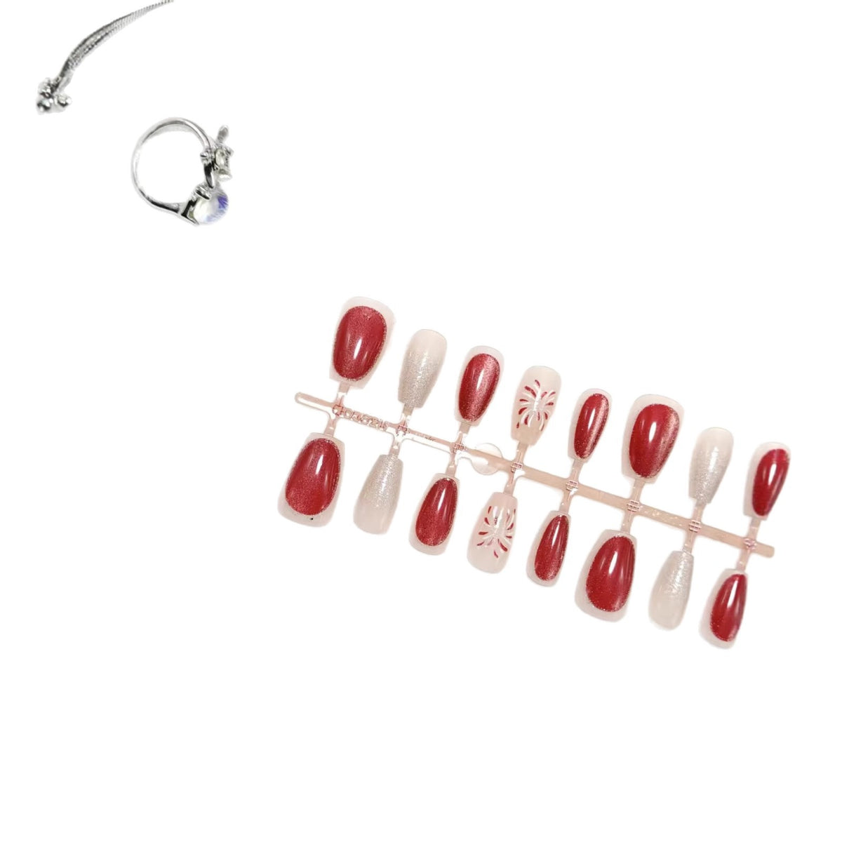 Luxury color shimmer faux nails Acalora