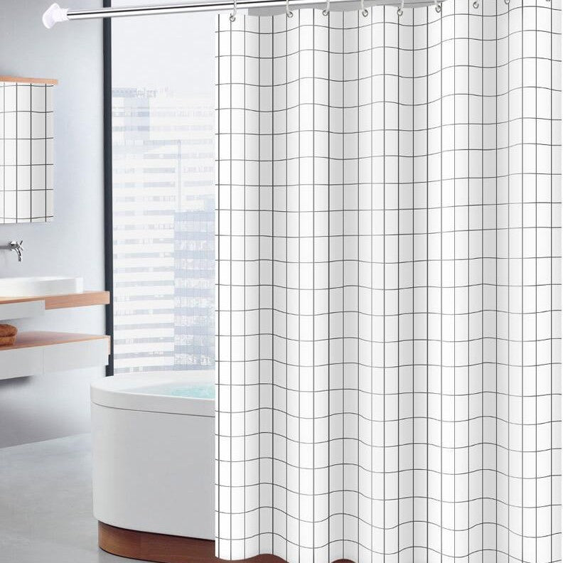Minimalist Grid Pattern Shower Curtain