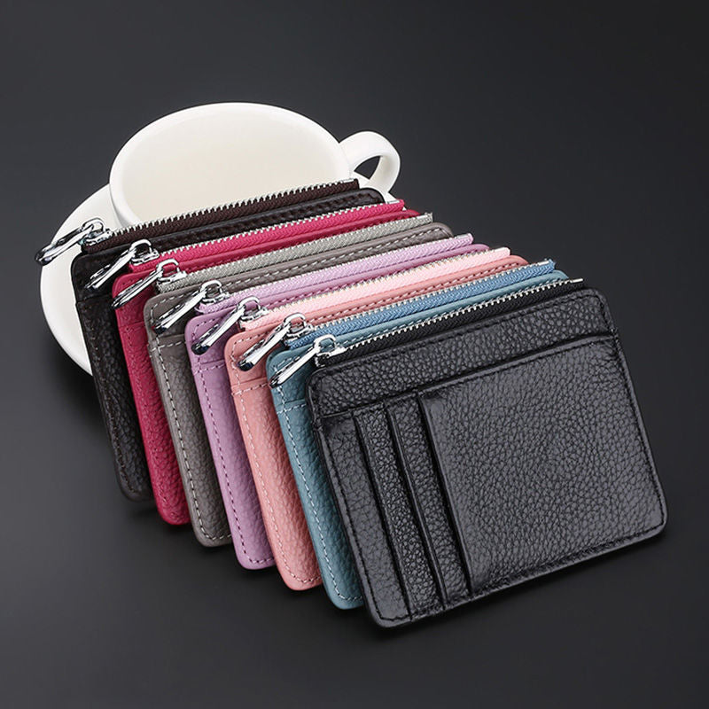 Luxury Leather Zippered Card Holder Acalora