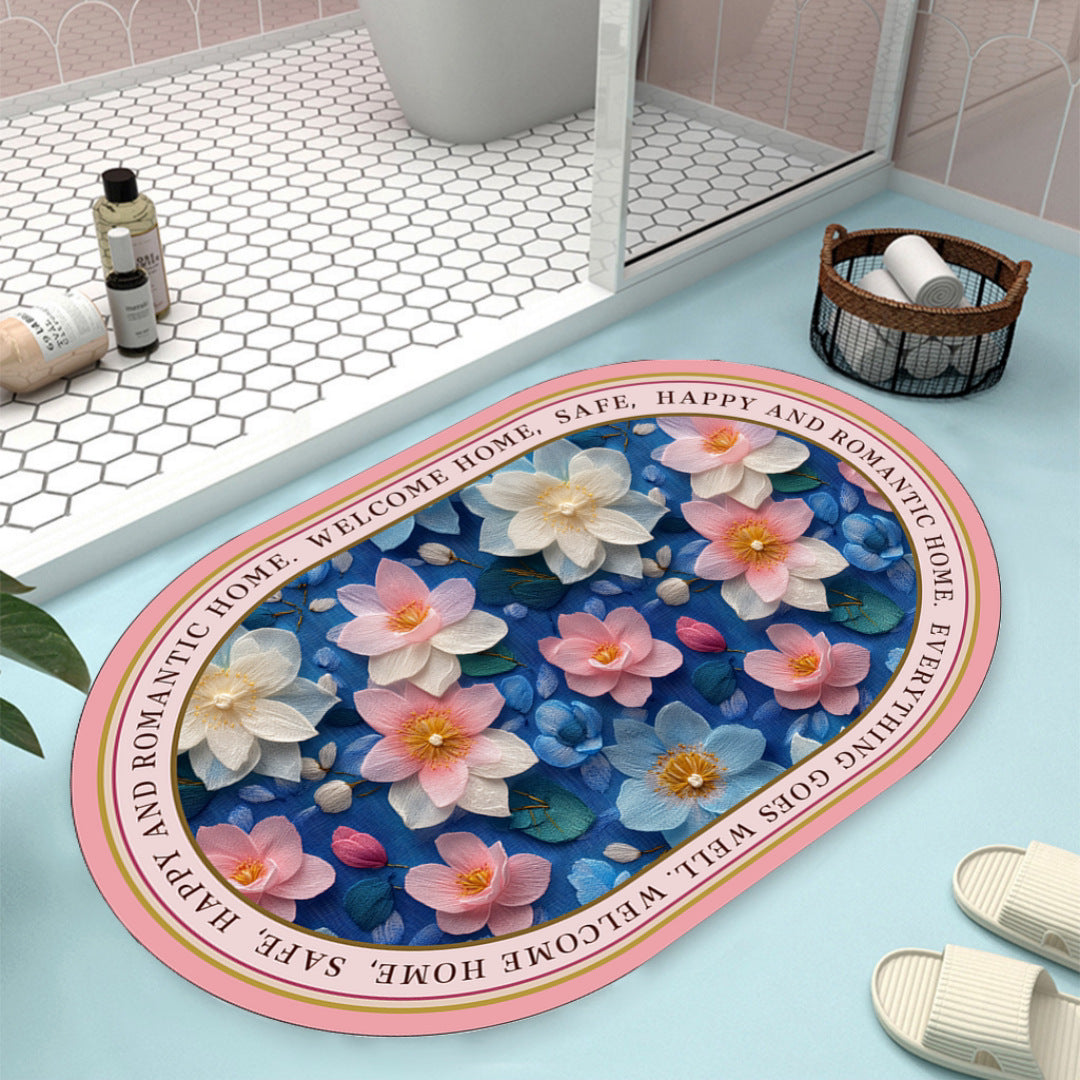 Floral Design Bath Mat