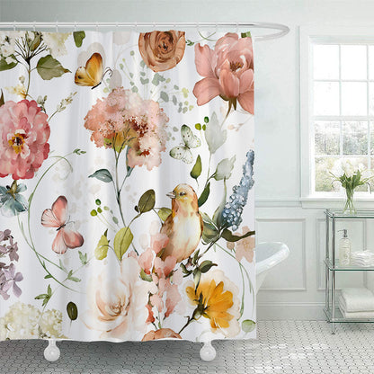 Floral Patterned Shower Curtain