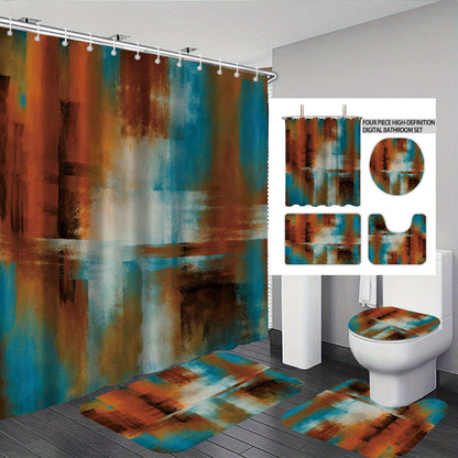 Abstract Design Four-Piece Digital Bathroom Set