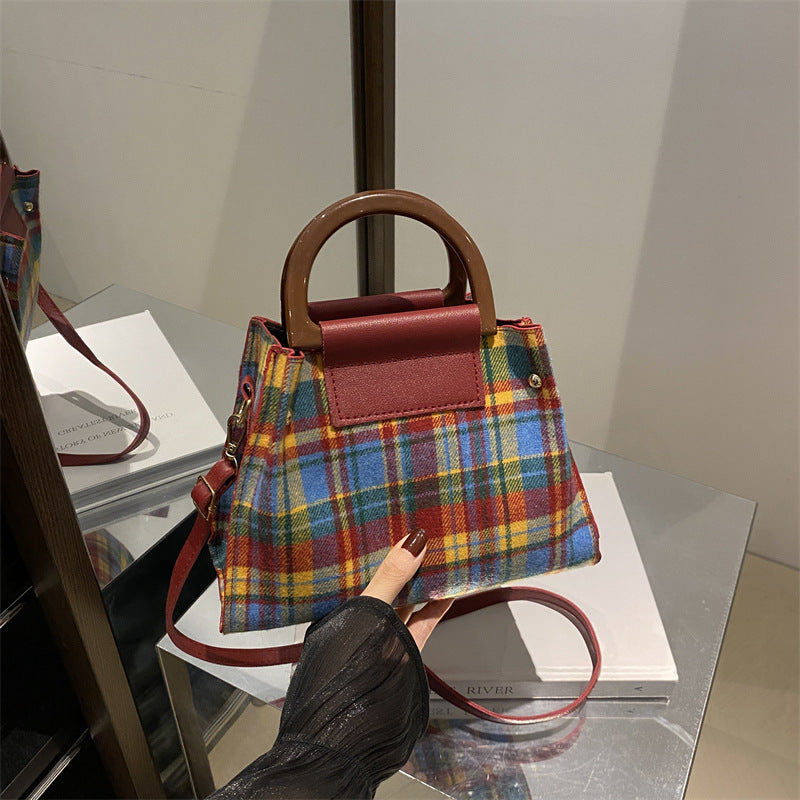 Plaid Structured Mini Handbag Acalora