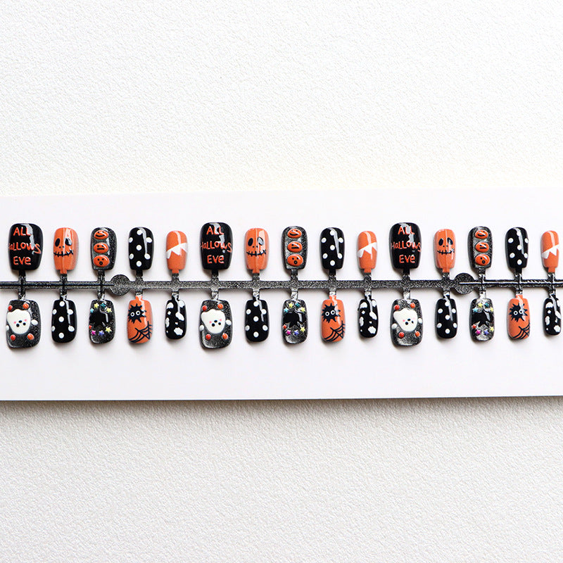 Festive Halloween-Themed Press-On Nail Set Acalora
