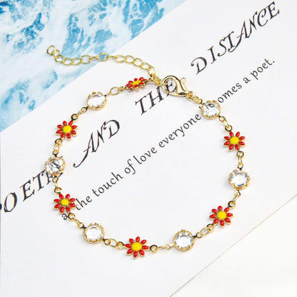 Floral Crystal Charm Bracelet Acalora