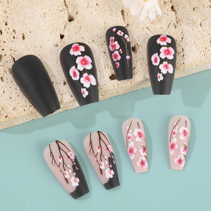 Artificial nails with timeless cherry blossom designs Acalora