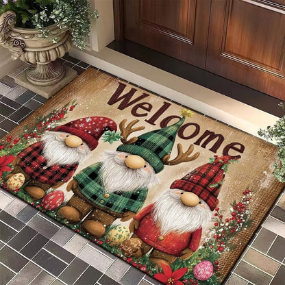 Festive Winter-Themed Entrance Mat