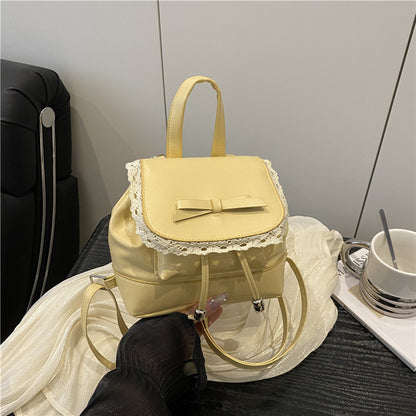 Cute Lace-Trimmed Mini Backpack Acalora