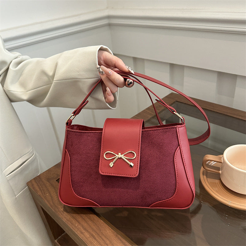 Stylish Faux Suede Handbag Acalora