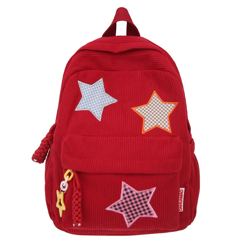 Casual Star-Embellished School Backpack Bowlift