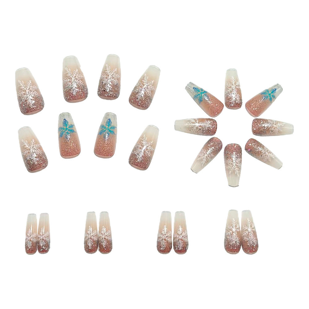 Artificial nails with winter snowflake design Acalora